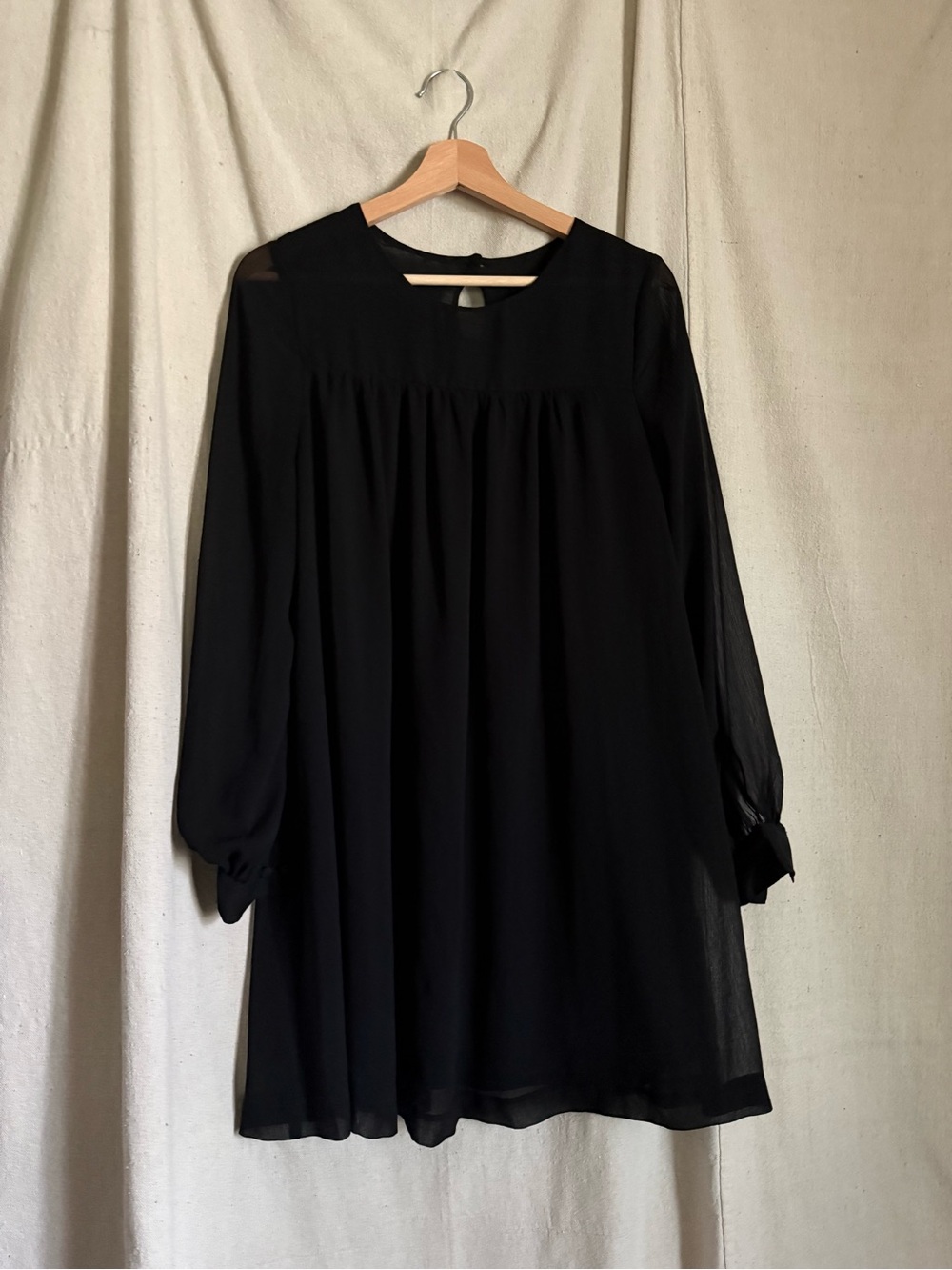 H&M Black Long Sleeve Swing Dress